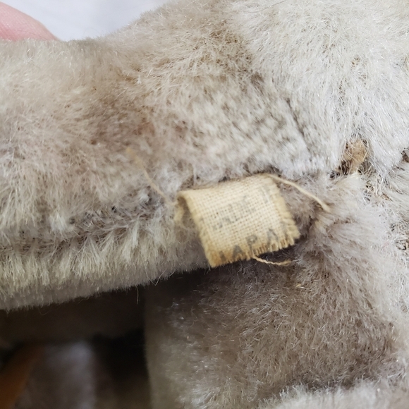 Vintage Mohair Elephant Straw Stuffed Animal Made In Japan 1950s Sitting 7 Inch - Picture 13 of 15